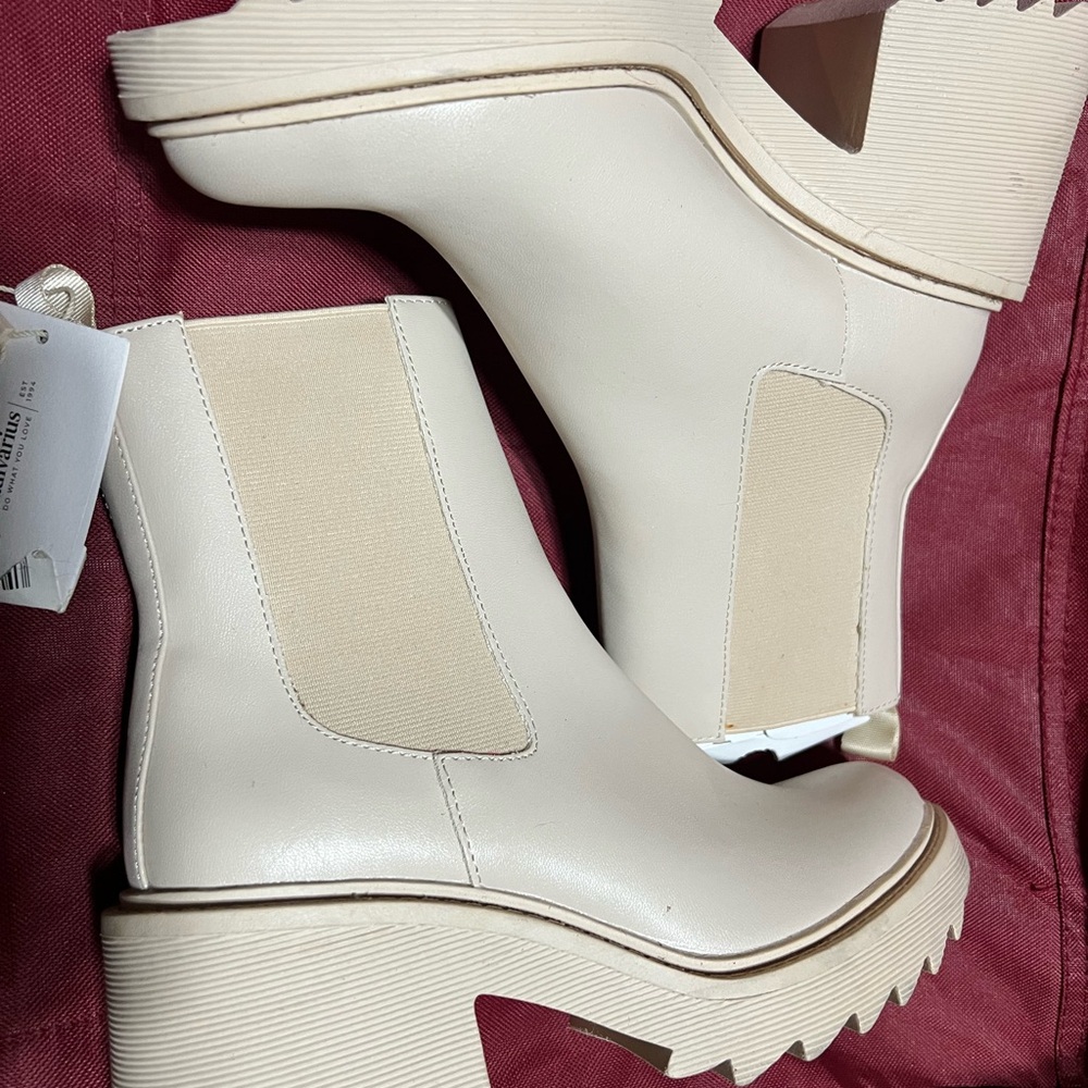 Stradivarius Cream Ankle Boots